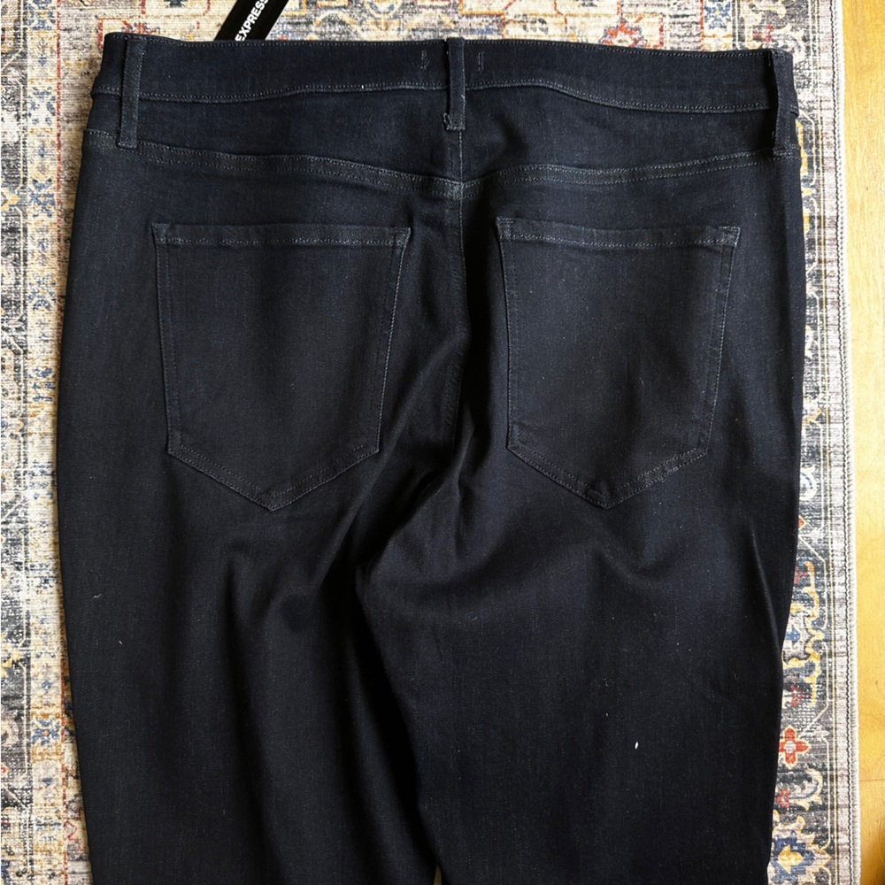 New Express Skyscraper Dark Denim Stretch Jeans size 16 - Picture 11 of 14